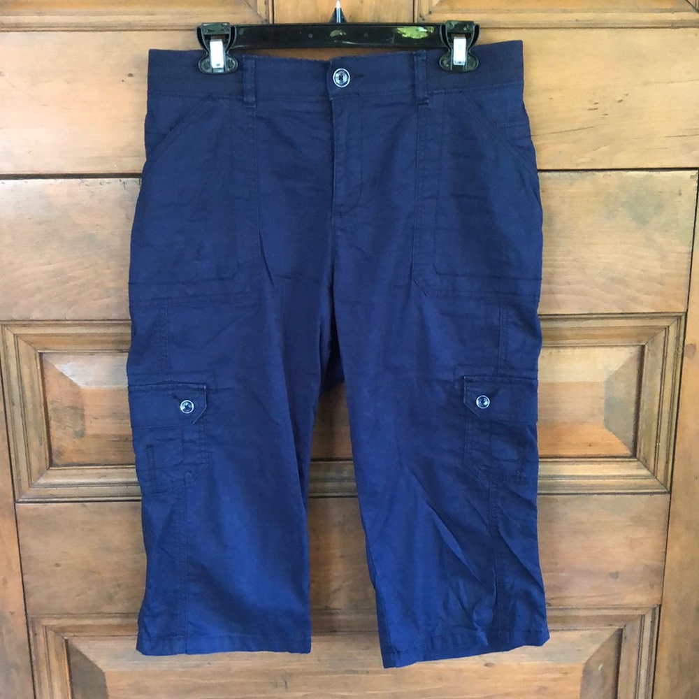 Lee Relaxed Fit Navy Blue Capris, 12